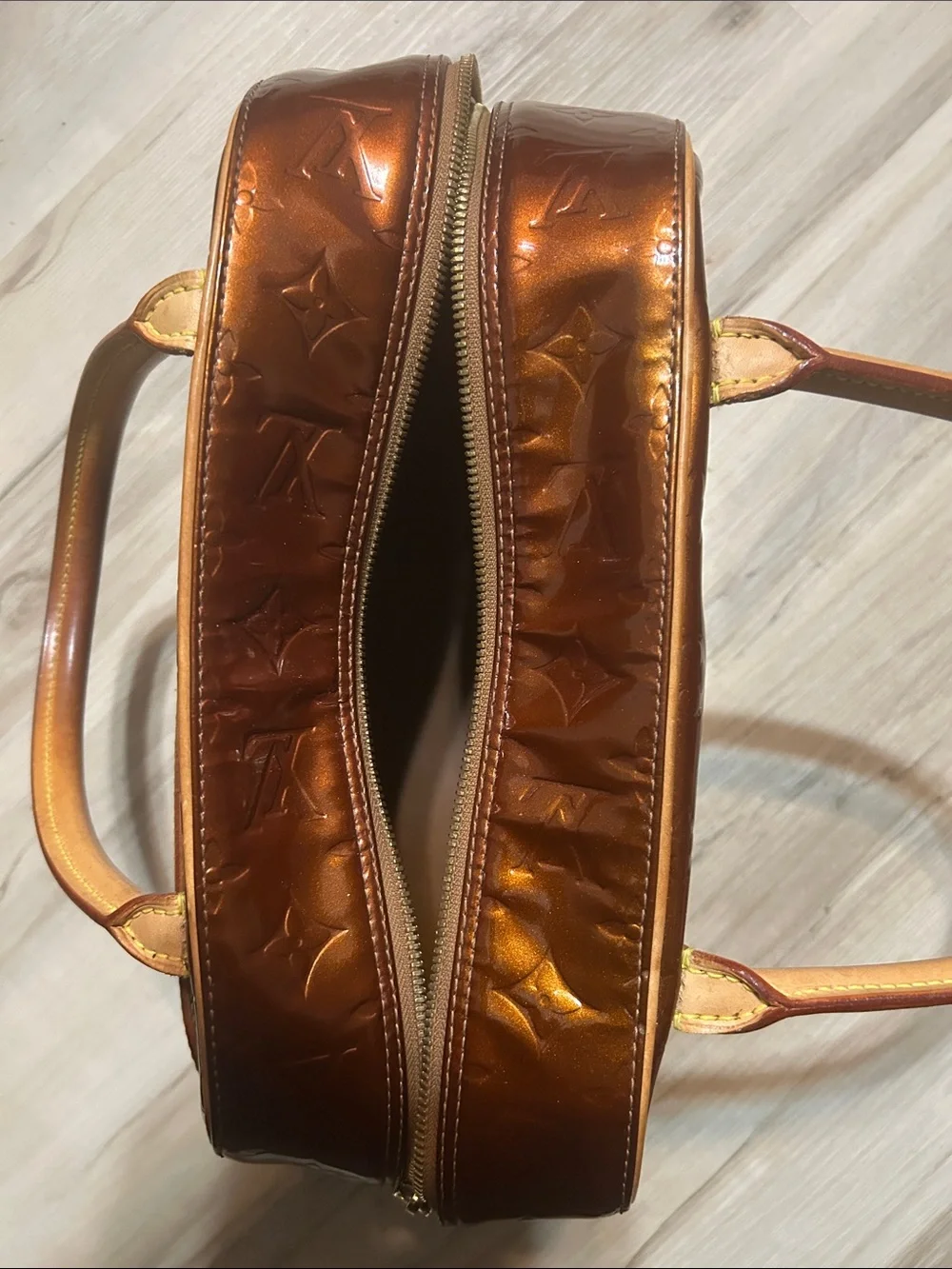Louis Vuitton Vernis Metallic Copper Satchel